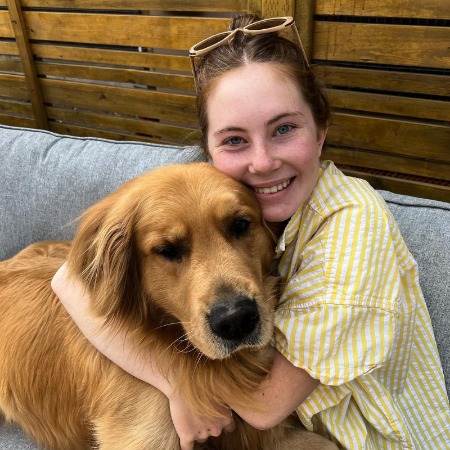 Baye McPherson with her pet dog Jackson.